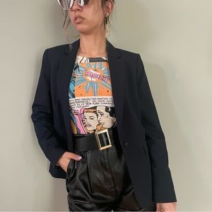 Solid Lapel Collar Single Button Blazer!